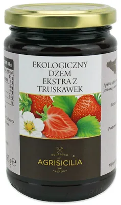 DŻEM EKSTRA Z TRUSKAWEK BIO 360 g - AGRISICILIA