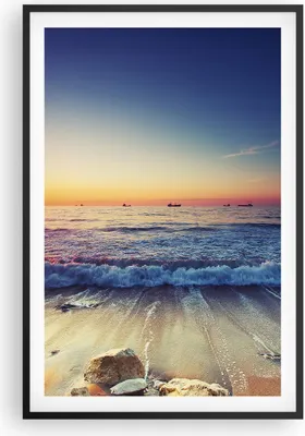 Produktbild von Gerahmtes Poster - Schwarzer Rahmen - Meer Strand Welle - 61x91,5 cm - Wand Bild - Wanddeko - Wandbilder - Kunstposter - Wandposter - Bilderrahmen - Bilder - Kunstdruck - Wandbild - P2BPA61x91-3613