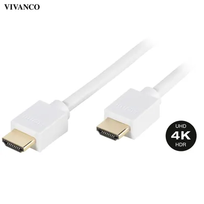 Produktbild von ViVanco™47164, 1 m, HDMI Typ A (Standard), HDMI Typ A (Standard), 3D, 18 Gbit/s, Weiß