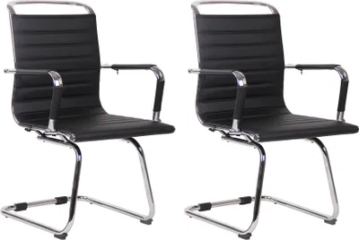 Produktbild von 2er Set Besucherstühle HLO-CP12 Kunstleder  schwarz