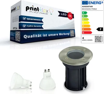 Produktbild von LED Bodenleuchte Rund 4W GU10 Bodeneinbaustrahler 6500K Kaltweiß - nicht dimmbar - IP67