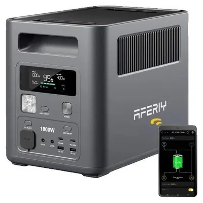 Obrázok produktu pre Powerstation, solárny generátor s výkonom 1800 W, batéria s kapacitou 1024 Wh, nabíjačka s dvojitým vstupom, AFERIY AF-P180