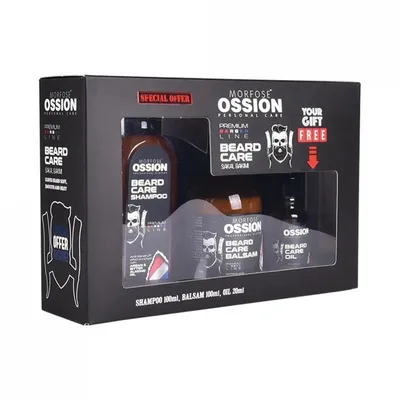 Produktbild von Morfose Ossion Bartpflegeset – Bartshampoo, Bartöl und Bartbalsam
