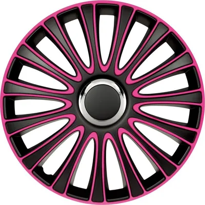 Produktbild von AUTO-STYLE Radzierblenden Set Radzierblenden LeMans 15-Zoll schwarz/rosa