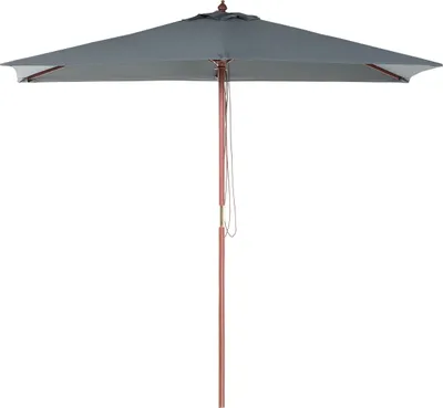 Obrázek produktu pro BELIANI Slunečník tmavě šedý polyester / březové dřevo 195 x 144 x 244 cm terasa balkonová zahrada