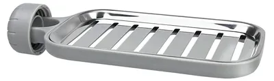 Image de Étagère de douche en acier inoxydable pour barre de douche de 20 à 27 mm, de couleur gris argenté, sans perçage