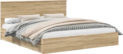 Obrázek produktu pro Postel s úložným prostorem s čelo Sonoma dub 180 x 200 cm