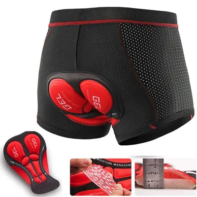 Obrázek produktu pro Cyklistické spodní prádlo pro dospělé 5D gelové polstrované prodyšné síťoviny MTB Bike Riding Biking Underwear Shorts (XXL)