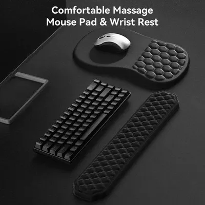 Productafbeelding van Ergonomische Muismat met Polssteun & Toetsenbord Polssteun Set