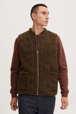 Produktbild von CASUAL FRIDAY CFJonson teddy vest Herren Weste Fleece Outdoor Weste teddyweste mit Stehkragen und Reißverschluss Regular Fit