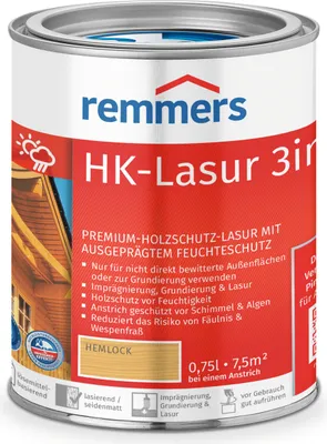 Produktbild von Remmers HK-Lasur 3in1 hemlock (RC-120) 0,75 l, Holzlasur aussen