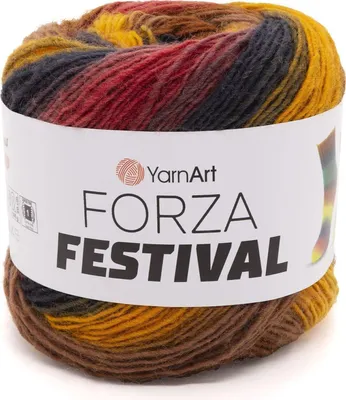 Image de YarnArt Forza Festival 2908 - Laine à chaussettes 100 g/420 m, 75 % laine, dégradé de couleurs, résistante