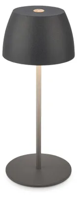 Image de B.K.Licht Mini lampe de table LED sans fil IP44, variateur, tactile, protection contre les éclaboussures, sans fil, anthracite, Ø8 x 20 cm