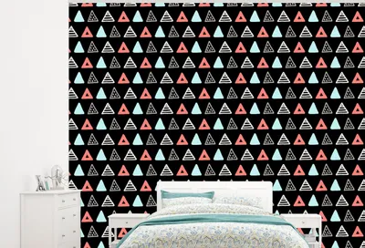 Produktbild von MuchoWow® Fototapete für Wohnzimmer oder Schlafzimmer Wandtapete Vinyl Motivtapete Jungen - Design - Dreieck - 325x260 cm - Tapete