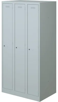 Produktbild von BISLEY Spind lichtgrau PL3050T1645, 3 Schließfächer 90,0 x 50,0 x 180,0 cm