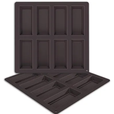 Obrázek produktu pro Silikonové formy, 2 kusy, obdélníkové, 9,9 x 4,5 cm, vhodné pro přípravu financiers, muffinů a malých koláčů