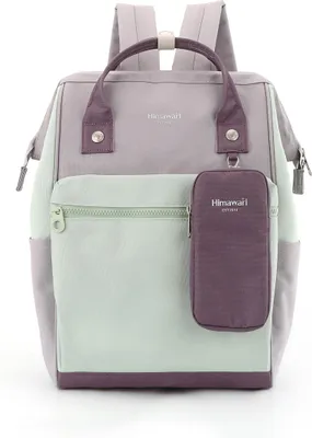 A backpack with a small attached pouch.