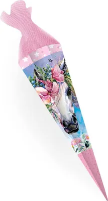 Immagine prodotto di TRÖTSCH cono scuola 50 cm unicorno rosa cono di zucchero quadrato con tulle