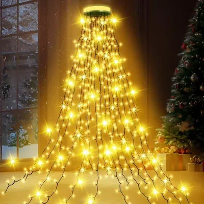 LED-Lichterkette 12x2,5 m, 300 warmweiße LEDs, IP44, 8 Modi