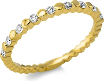 Produktbild von Ring aus 750 Gold Gelbgold 9 Brillanten 0,19ct TW-SI B:1,7mm Innenumfang 54mm  Ø17.2mm