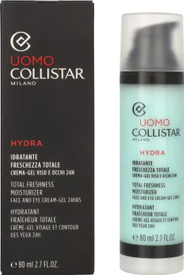 Obrázek produktu pro Collistar Uomo Hydra Total Freshness Moisturizer, Pánské, 80 ml, Krém, Suchá pokožka, Normální pokožka, Hydratující, Ochana, Pumpovacíc lahvička
