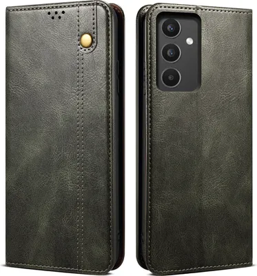 Produktbild von Galaxy A34 Hülle, Leder Flip Brieftasche Schutzhülle mit Standfunktion für Samsung Galaxy A34 Grün