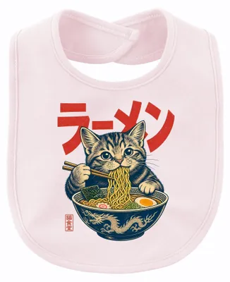 Immagine prodotto di Bavaglino per neonato con motivo "Ramen Katze", stile giapponese, kawaii, anime, zuppa di noodles, Giappone, anni 2000, manga, colore rosa, taglia unica