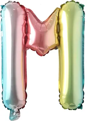 Produktbild von Folienballon Buchstabe M, regenbogen bunt, ca. 40 cm, für Luftbefüllung