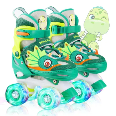 Produktbild von Kinder Rollschuhe Größe XS 26-29, verstellbar, leuchtende Rollen, für Anfänger