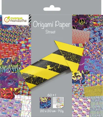 Produktbild von Avenue Mandarine 3x Origami Paper Street Art, 60 Bl 20x20 cm, Mehrfarbig OR520C