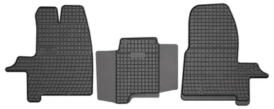 Produktbild von Gummi-Fußmatten Vorne + Tunnel für Ford Transit Custom 2012-2021 (Van) – Schwarz, passgenau – Wielganizator SolidPRO