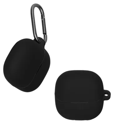 Produktbild von kwmobile Schutzhülle für Xiaomi Buds 6 Hülle - TPU Silikon Case für Kopfhörer Ladecase - stoßfestes Cover mit Karabiner - Schwarz