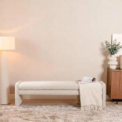 Produktbild von Bronx71 Esszimmerbank Neil Bouclé taupe 160 cm