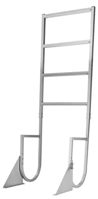 Produktbild von Dockleiter Klappbar, Bootsleiter Aluminiumlegierung, 4 rutschfeste Stufen, Einstiegsleiter für Steg See Pool, Silber | 159 kg | Handlauf | 4-stufig