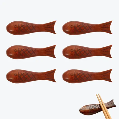 6er Set Besteckhalter aus Holz, Essstäbchenhalter, Stil B