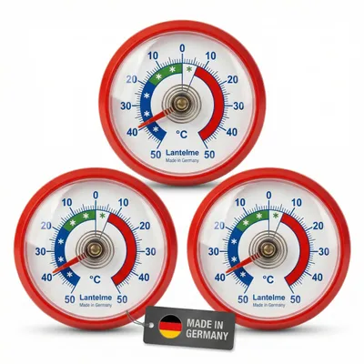 Produktbild von 3 Stück Kühlschrankthermometer Set Selbstklebend Temperatur + - 50°C Thermometer Rot für Gefrierschrank Kühltheke Kühlzelle Kühlfach Kühlschrank