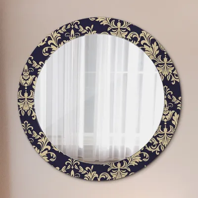 Produktbild von Ø70cm Modern Spiegel - Wandspiegel Wandmontage- Schlafzimmer - Floral Muster