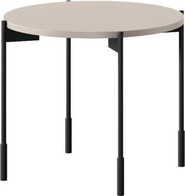 Zdjęcie produktu dla Stolik kawowy Sonatia okrągły 45 cm – blat z MDF w kolorze kaszmiru | Kolor: kaszmir | Wymiary: 45 x 49 cm