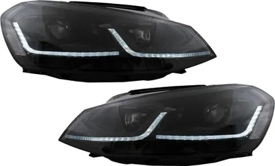 Produktbild von LED-Scheinwerfer für VW Golf 7 12-2017 Schwarz MOPF G7.5 Design Dynamic.