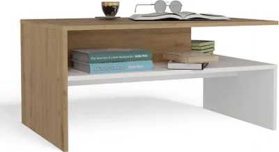 Immagine prodotto di BDW, tavolino, tavolino da divano moderno con contenitore, Boston, 90×60×45 cm, rovere Artisan / bianco