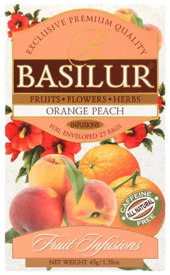 Obrázok produktu pre Čaj s ovocnou príchuťou Basilur Orange Peach, v sáčkoch - 25 ks x 1,8 g