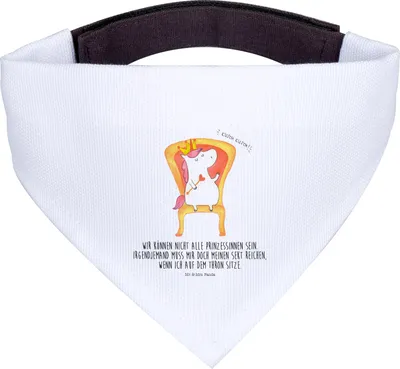 Produktbild von Mr. & Mrs. Panda Hundehalstuch Einhorn König - Weiß - Geschenk, Bundeskanzler, Halstuch, Tuch, Bandana für Hunde, Unicorn, Prinzessin, Krone, Hundeschal