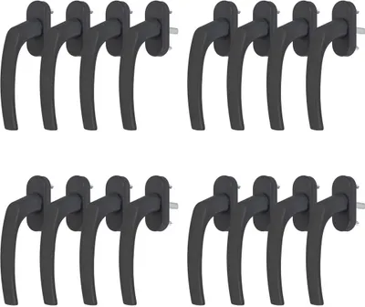 Produktbild von 16 x Alu Fenstergriff in Grau RAL 7016 - Stiftlänge 40mm