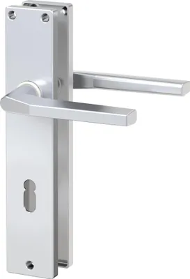 Produktbild von BASI - Langschild-Drücker-Garnitur - ZB 4100 - Alu F1 - eckig - Lochung: Buntbart - 7420-1101