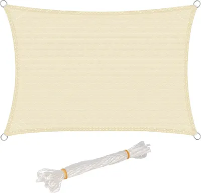 Produktbild von WOLTU Sonnensegel Rechteck 2x3m Creme atmungsaktiv Sonnenschutz mit UV Schutz