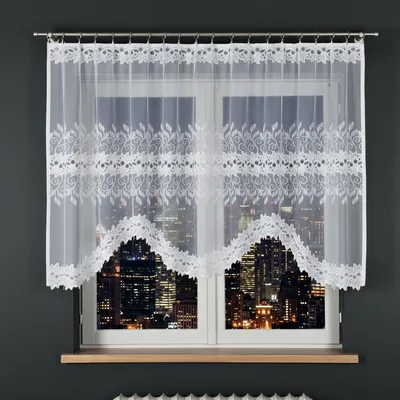 Obrázek produktu pro Dekorační oblouková krátká záclona na žabky BASTIA 130 bílá 250x130 cm MyBestHome