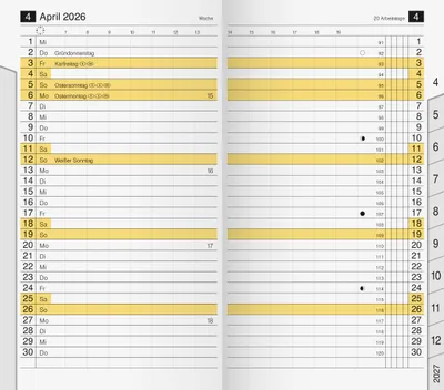 Produktbild von rido idé Kalender-Einlage "M-Planer" Registerschnitt 2026