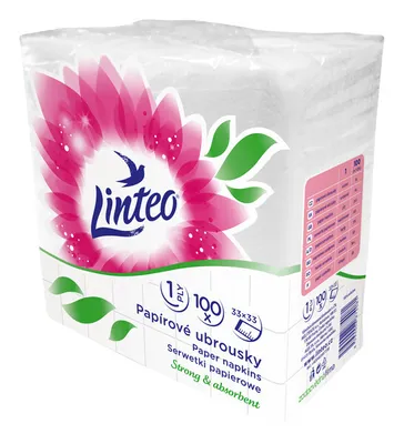 Obrázek produktu pro Papírové ubrousky 1-vrstvé 33x33cm LINTEO SATIN - 100ks 30399