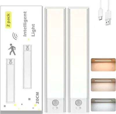 Produktbild von NXPUXP 2er-Pack LED-Schrankbeleuchtung,Küchen-LED-Leuchte mit Bewegungssensor,Schlanke Helle Schrankleuchte,Sensorleuchte für