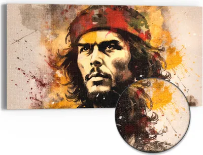 Produktbild von DEQOART Hybrid Leinwand Bild 60x30 cm 'Revolutionsblick' Wandbild Glas flach modern